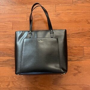 Kate Spade Black Street Sadie Leather Tote Bag with Zipper